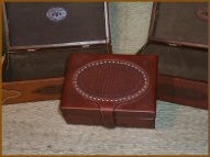 Custom made leather boxes.
