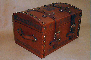 Treasure Chest Style Leather Box